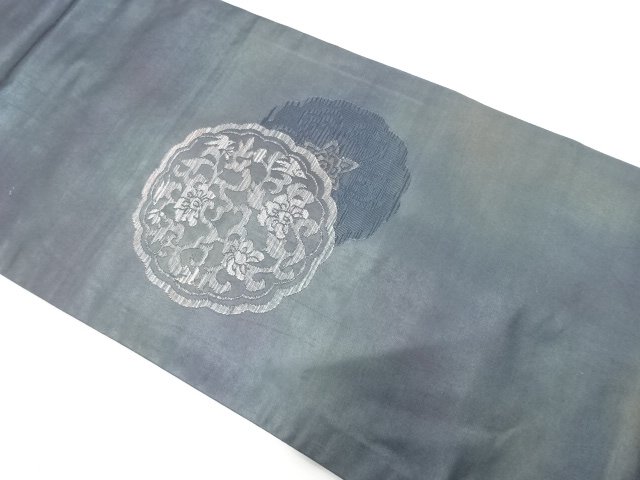 JAPANESE KIMONO / NAGOYA OBI / WOVEN FLOWER CREST 